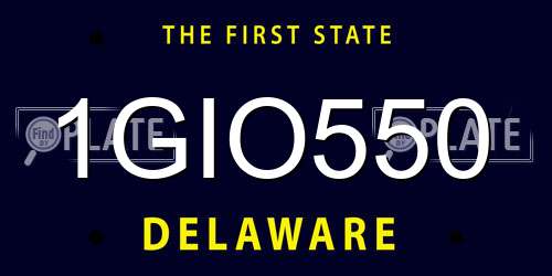1GIO550 Delaware License Plate
