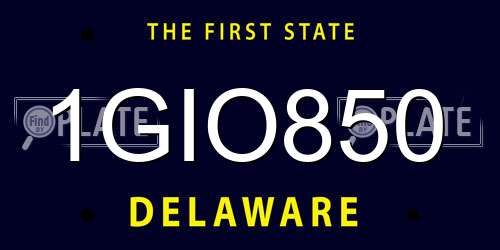 1GIO850 Delaware License Plate