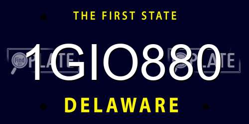 1GIO880 Delaware License Plate