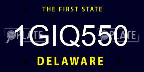 1GIQ550 Delaware License Plate