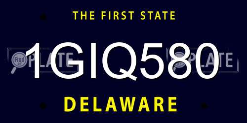1GIQ580 Delaware License Plate