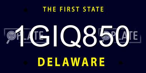 1GIQ850 Delaware License Plate