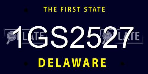 1GS2527 Delaware License Plate