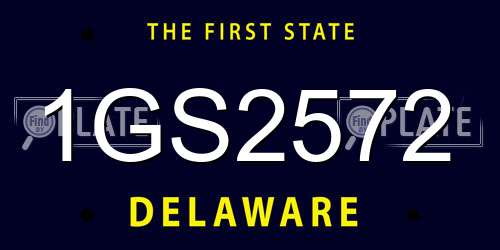 1GS2572 Delaware License Plate