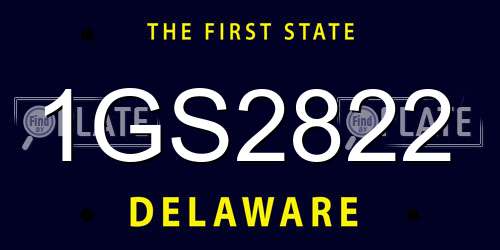 1GS2822 Delaware License Plate