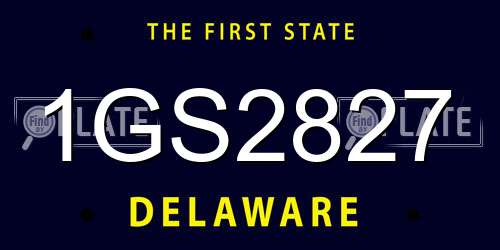 1GS2827 Delaware License Plate
