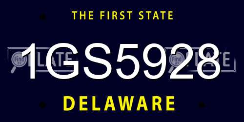 1GS5928 Delaware License Plate