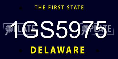 1GS5975 Delaware License Plate