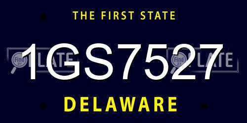 1GS7527 Delaware License Plate