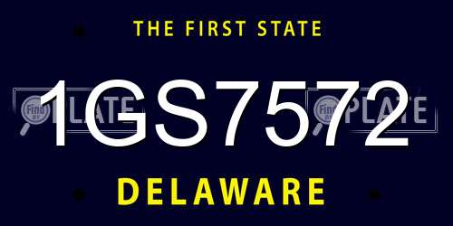 1GS7572 Delaware License Plate