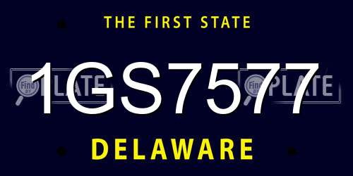 1GS7577 Delaware License Plate