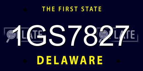 1GS7827 Delaware License Plate