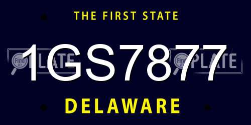 1GS7877 Delaware License Plate