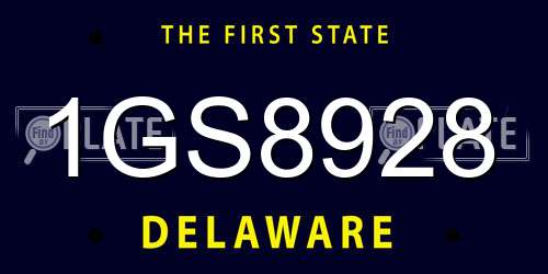 1GS8928 Delaware License Plate