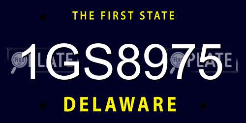 1GS8975 Delaware License Plate