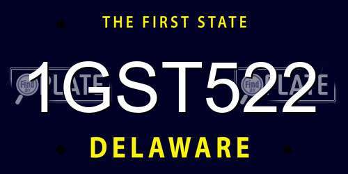 1GST522 Delaware License Plate