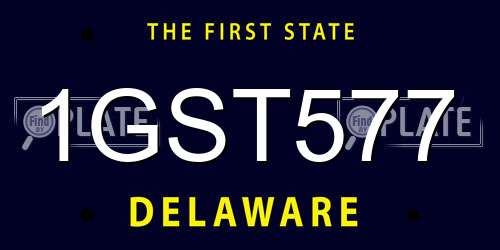 1GST577 Delaware License Plate