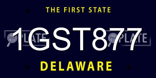 1GST877 Delaware License Plate
