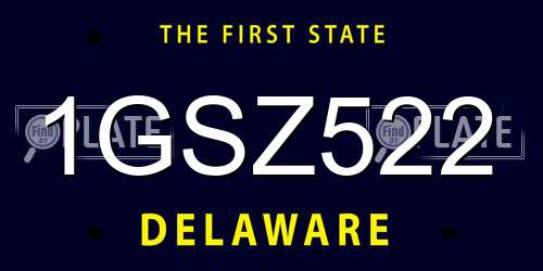 1GSZ522 Delaware License Plate