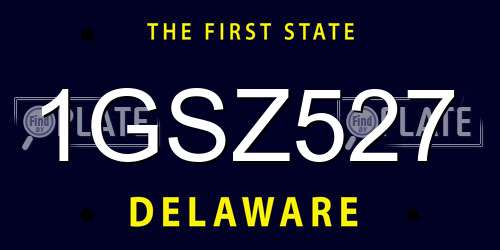 1GSZ527 Delaware License Plate