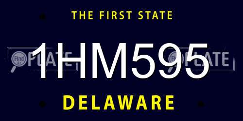 1HM595 Delaware License Plate