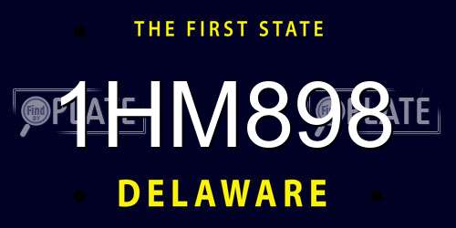 1HM898 Delaware License Plate