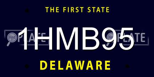 1HMB95 Delaware License Plate