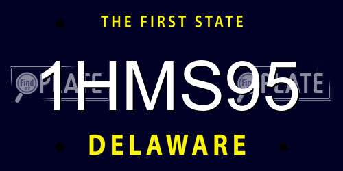 1HMS95 Delaware License Plate
