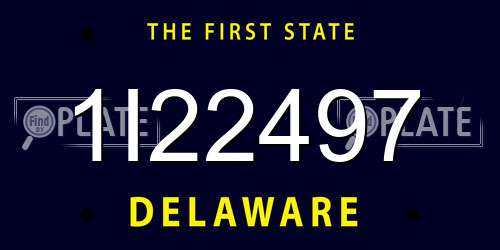 1I22497 Delaware License Plate