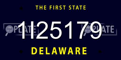 1I25179 Delaware License Plate