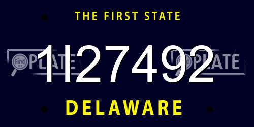 1I27492 Delaware License Plate