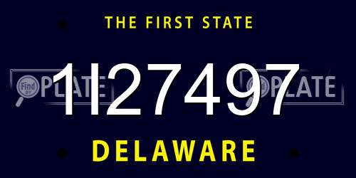 1I27497 Delaware License Plate