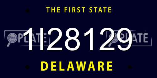 1I28129 Delaware License Plate