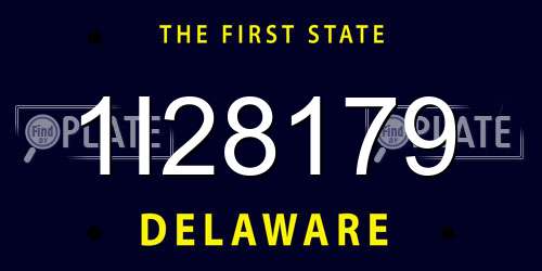 1I28179 Delaware License Plate