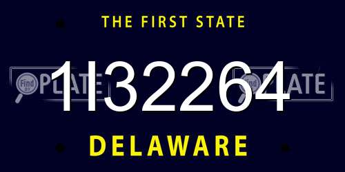 1I32264 Delaware License Plate