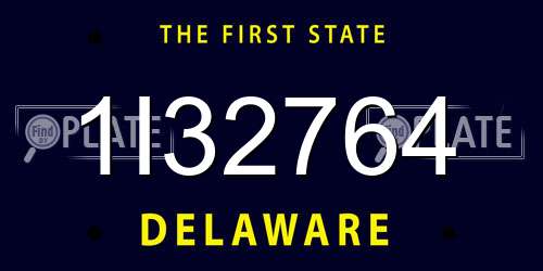 1I32764 Delaware License Plate