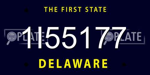 1I55177 Delaware License Plate