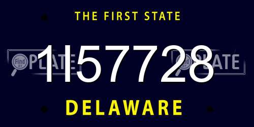1I57728 Delaware License Plate