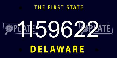 1I59622 Delaware License Plate