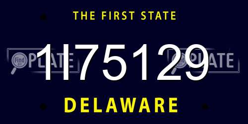 1I75129 Delaware License Plate