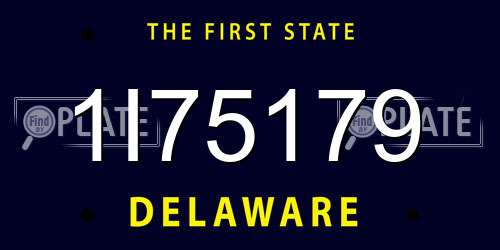 1I75179 Delaware License Plate