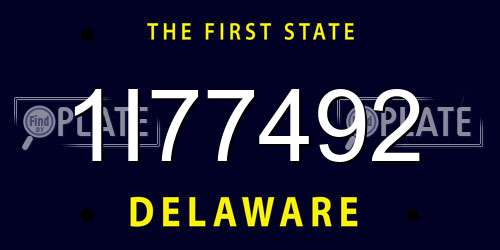 1I77492 Delaware License Plate