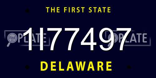 1I77497 Delaware License Plate