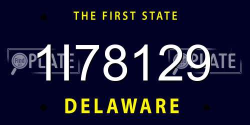 1I78129 Delaware License Plate