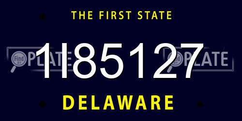 1I85127 Delaware License Plate