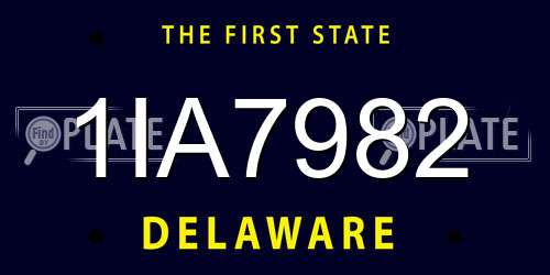 1IA7982 Delaware License Plate