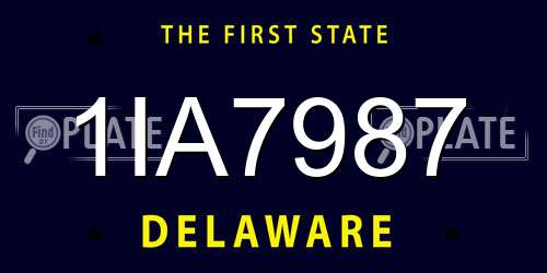 1IA7987 Delaware License Plate