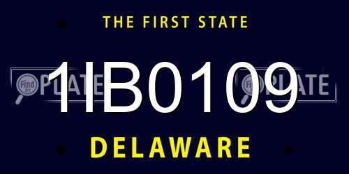 1IB0109 Delaware License Plate