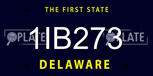 1IB273 Delaware License Plate