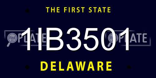 1IB3501 Delaware License Plate